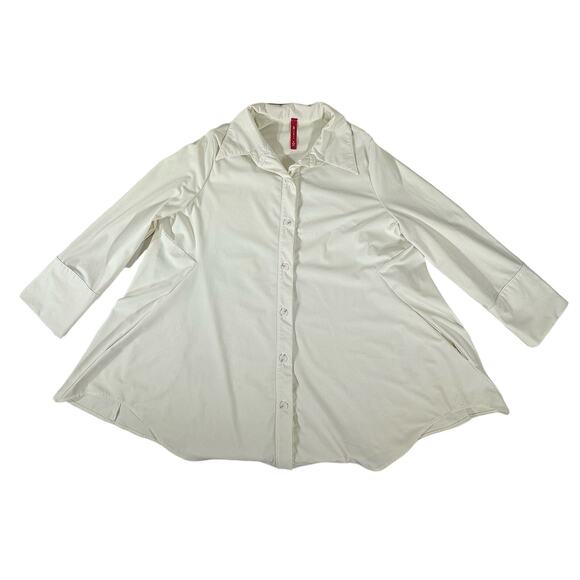 IC by Connie K Womens Cream Ivory Swing Style Jacket Size Medium Button Front - Picture 6 of 9